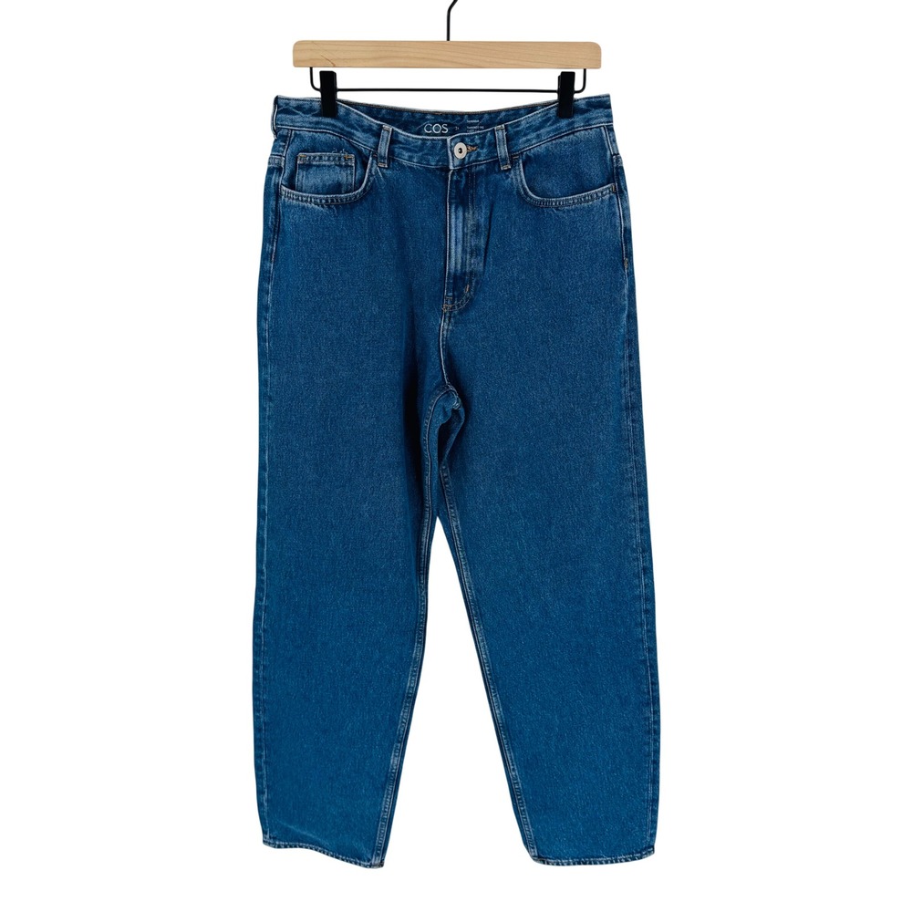 COS Medium Wash Denim Tapered High Rise Jeans Size 31 Classic Mom Capsule Scandi